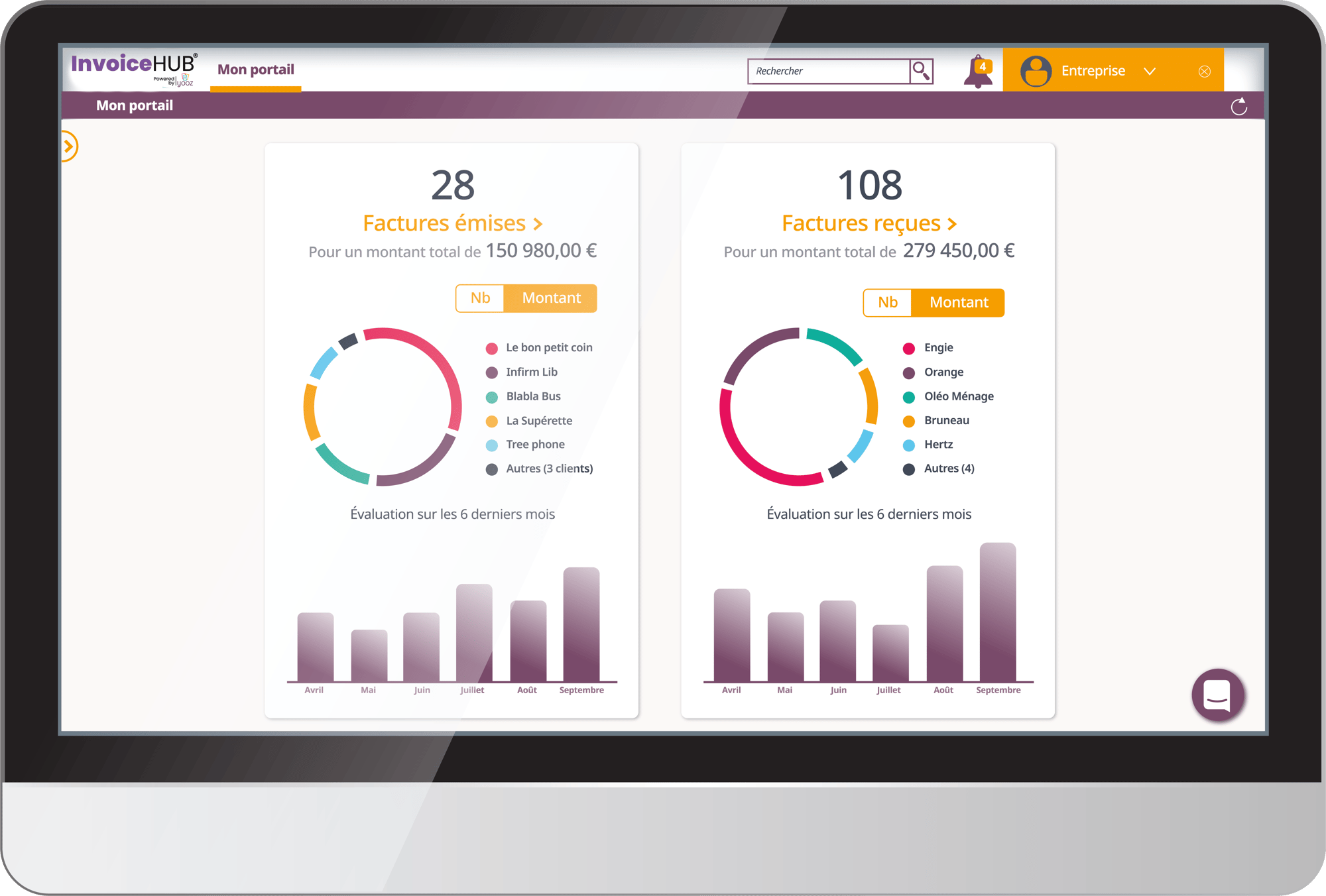 yooz-ecran-portail-invoiceHUB yooz-ecran-portail-invoiceHUB